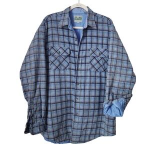 OUTDOOR EXCHANGE vintage 90s nylon quilted lined plaid button down shacket LT